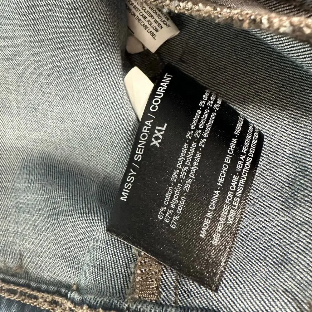 Nine West Jeans Size XXL Missy Lightweight‎ Blue Jean Denim Jacket Button Front